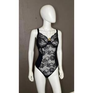 2000's Black Lace Bodysuit Victoria’s Secret New With Tags Underwire 36DD